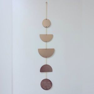 Geometric Gold Wood Wall Hanging